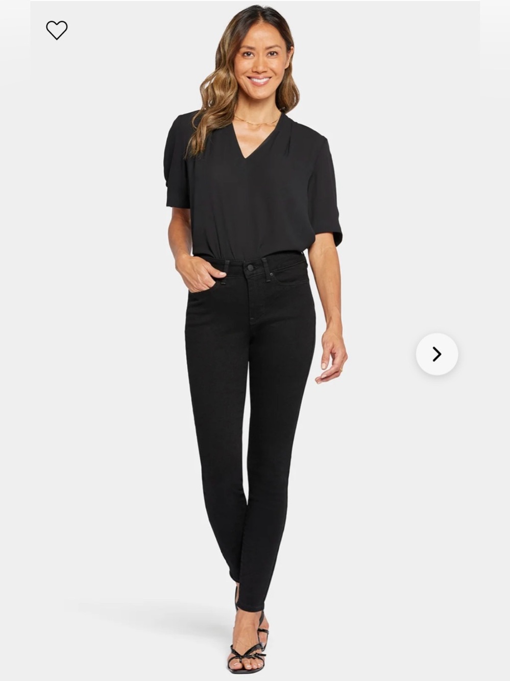 NYDJ Black Women’s Ami Skinny Jeans 4 Petite Slimming Stretchy 5 Pocket Sleek